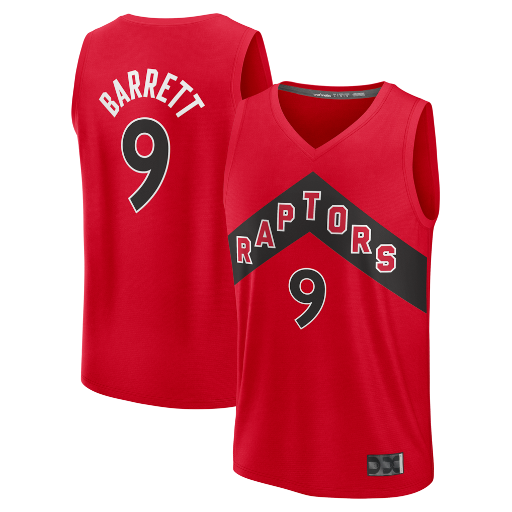 Johmsee T.Raptors #9 RJ Barrett Red Fast Break Jerseys - Icon Edition