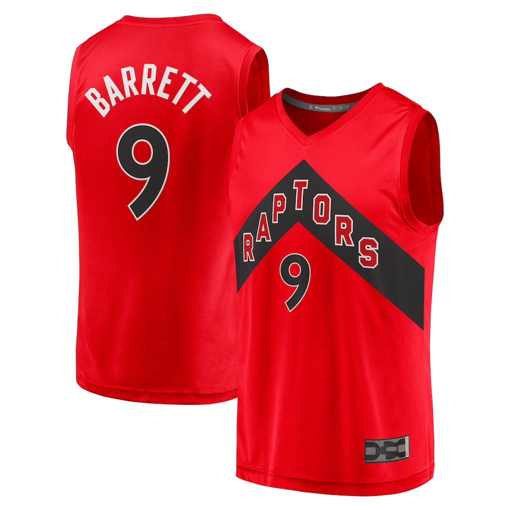 Johmsee T.Raptors #9 RJ Barrett Red Fast Break Player Jerseys - Icon Edition