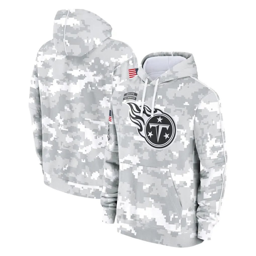 Johmsee T.Titans Camo Arctic Salute to Service Pullover Hoodies Home Game Blank Player Stitched Jerseys