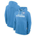 Johmsee T.Titans Light Blue LOGO Pullover Hoodies Home Game Blank Player Stitched Jerseys