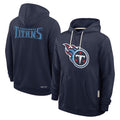 Johmsee T.Titans Navy LOGO Pullover Hoodies Home Game Blank Player Stitched Jerseys