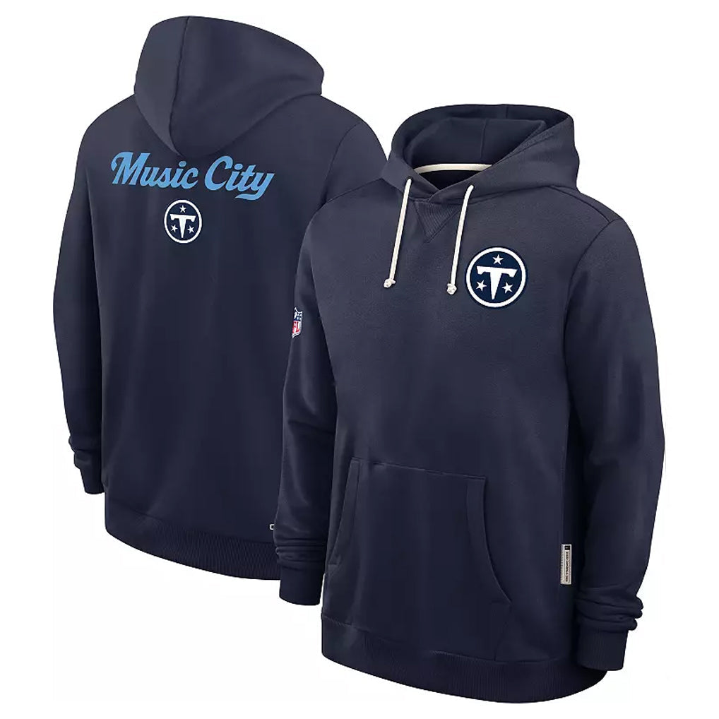 Johmsee T.Titans Navy Pullover Hoodies Home Game Blank Player Stitched Jerseys