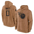 Johmsee T.Titans #0 Calvin Ridley Player Brown Salute To Service Club Pullover Hoodies Home Game Stitched Jerseys