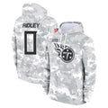 Johmsee T.Titans #0 Calvin Ridley Player Camo Arctic Salute to Service Pullover Hoodies Home Game Stitched Jerseys