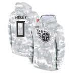 Johmsee T.Titans #0 Calvin Ridley Player Camo Arctic Salute to Service Pullover Hoodies Home Game Stitched Jerseys
