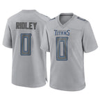 Johmsee T.Titans #0 Calvin Ridley Player Gray Atmosphere Fashion Home Game Stitched Jerseys