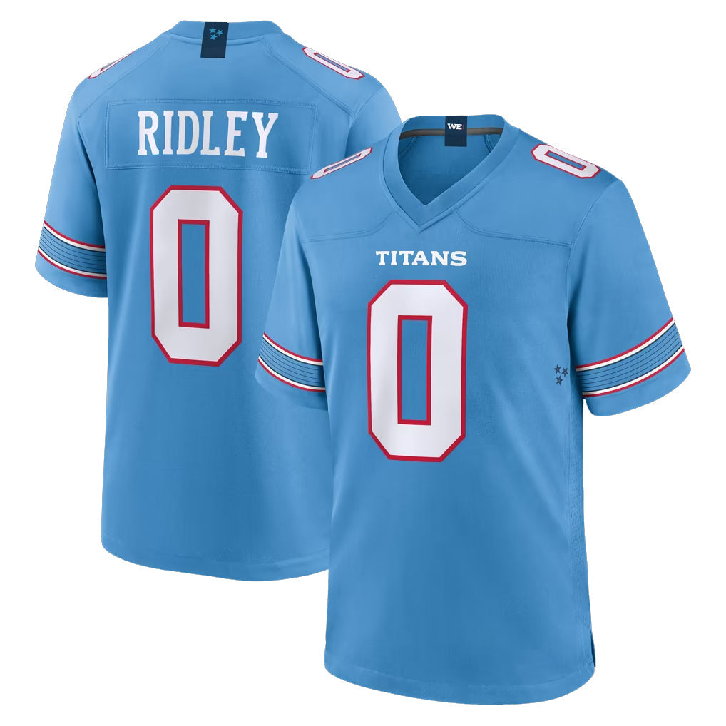Johmsee T.Titans #0 Calvin Ridley Player Light Blue 2026 Game Home Stitched Jerseys