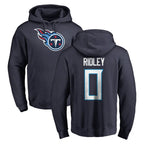Johmsee T.Titans #0 Calvin Ridley Player Navy Logo Pullover Hoodies Home Game Stitched Jerseys