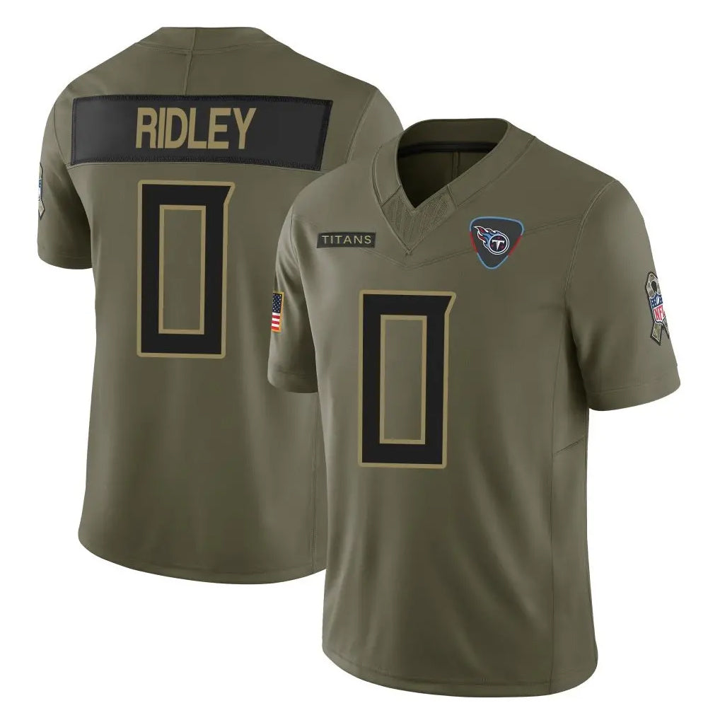 Johmsee T.Titans #0 Calvin Ridley Player Olive Limited 2025 Salute to Service Home Game Stitched Jerseys
