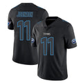 Johmsee T.Titans #11 Jermaine Johnson II Player Black Impact Limited Home Game Stitched Jerseys