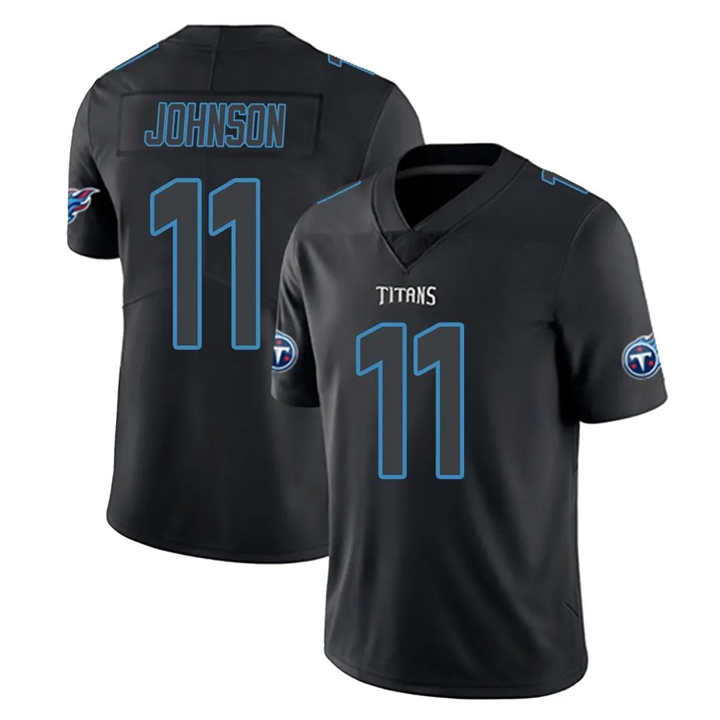 Johmsee T.Titans #11 Jermaine Johnson II Player Black Impact Limited Home Game Stitched Jerseys