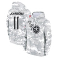 Johmsee T.Titans #11 Jermaine Johnson II Player Camo Arctic Salute to Service Pullover Hoodies Home Game Stitched Jerseys