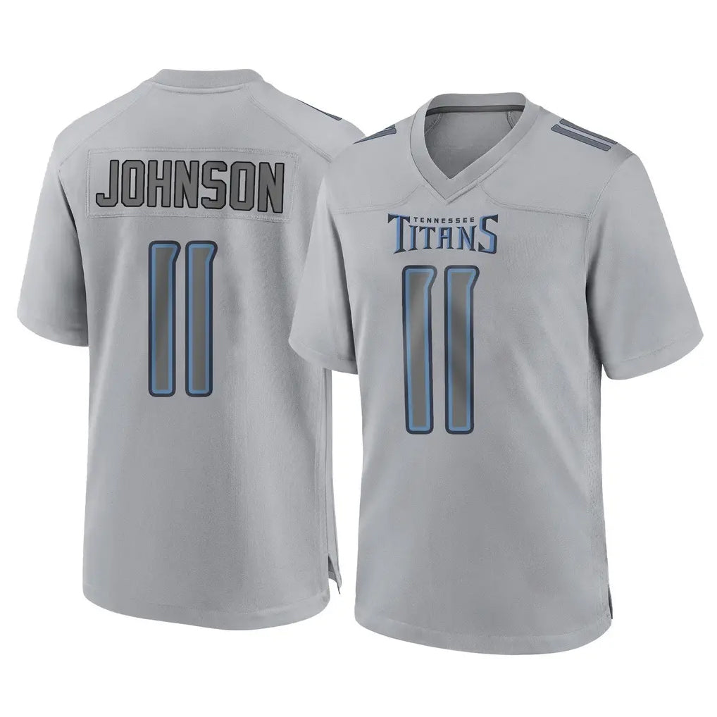 Johmsee T.Titans #11 Jermaine Johnson II Player Gray Atmosphere Fashion Home Game Stitched Jerseys
