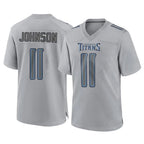 Johmsee T.Titans #11 Jermaine Johnson II Player Gray Atmosphere Fashion Home Game Stitched Jerseys