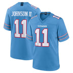 Johmsee T.Titans #11 Jermaine Johnson II Player Light Blue 2026 Game Home Stitched Jerseys