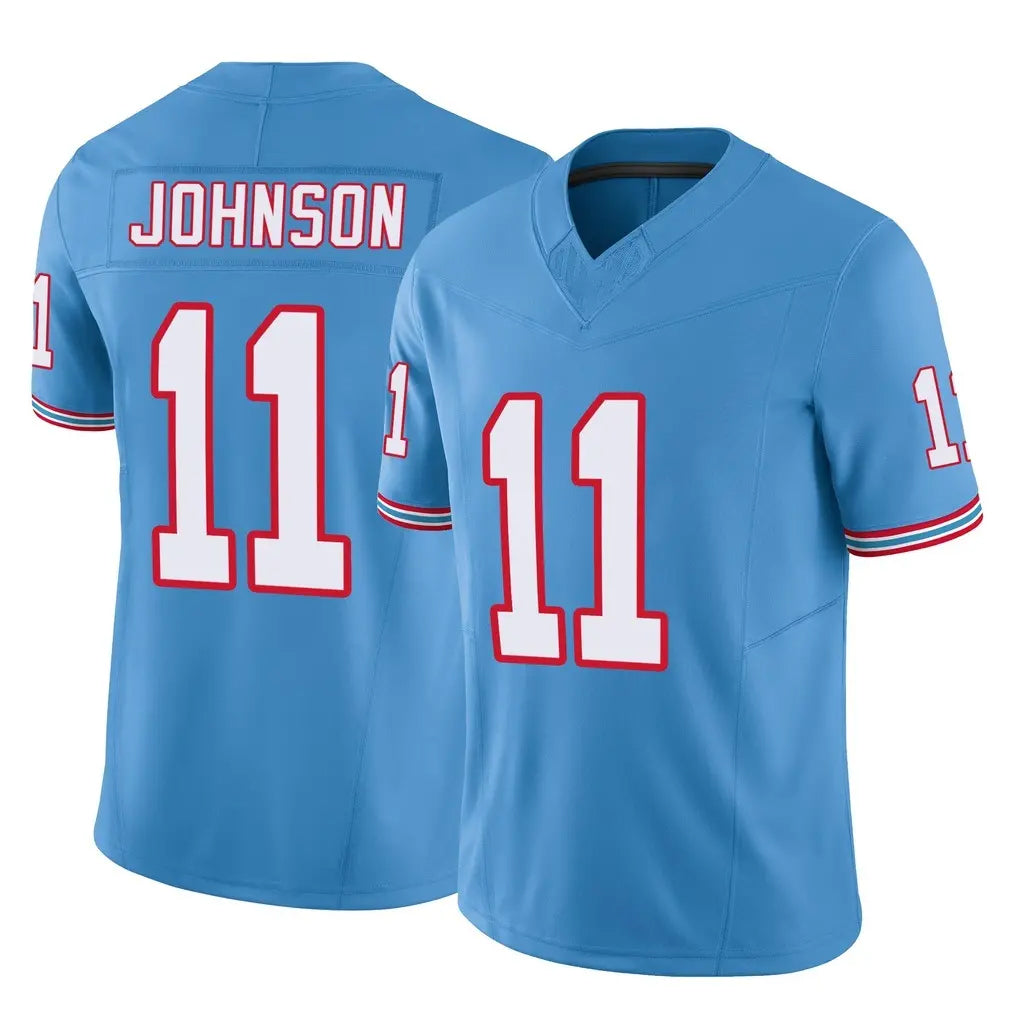 Johmsee T.Titans #11 Jermaine Johnson II Player Light Blue Limited Vapor F.U.S.E. Home Game Stitched Jerseys