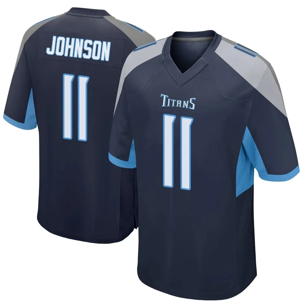 Johmsee T.Titans #11 Jermaine Johnson II Player Navy Home Game Stitched Jerseys
