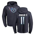 Johmsee T.Titans #11 Jermaine Johnson II Player Navy Logo Pullover Hoodies Home Game Stitched Jerseys