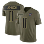 Johmsee T.Titans #11 Jermaine Johnson II Player Olive Limited 2025 Salute to Service Home Game Stitched Jerseys