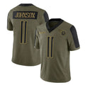 Johmsee T.Titans #11 Jermaine Johnson II Player Olive Salute to Service Limited Home Game Stitched Jerseys