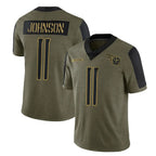 Johmsee T.Titans #11 Jermaine Johnson II Player Olive Salute to Service Limited Home Game Stitched Jerseys