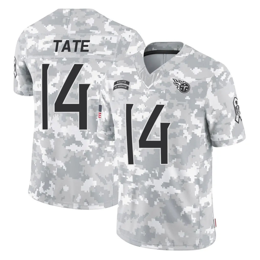 Johmsee T.Titans #14 Carnell Tate Player Arctic Camo Limited Salute to Service Home Game Stitched Jerseys