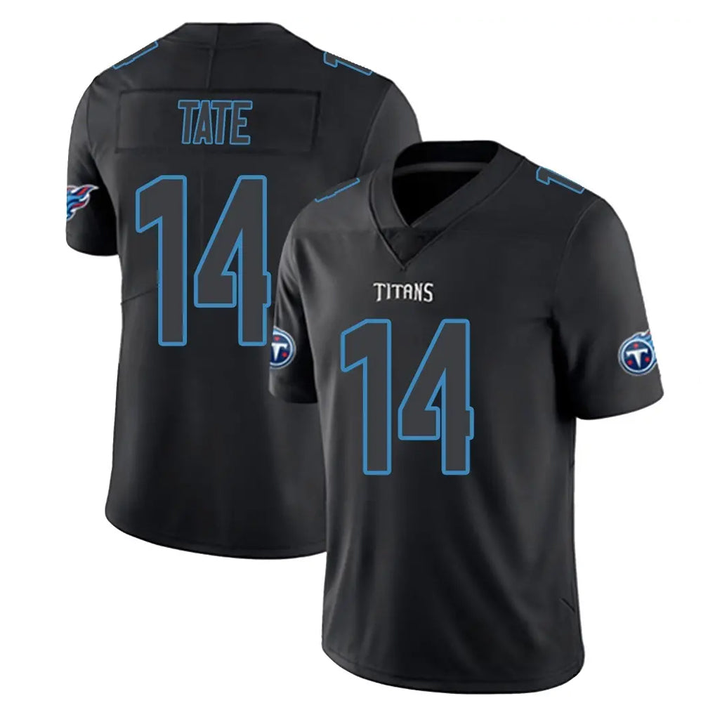 Johmsee T.Titans #14 Carnell Tate Player Black Impact Limited Home Game Stitched Jerseys