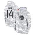 Johmsee T.Titans #14 Carnell Tate Player Camo Arctic Salute to Service Pullover Hoodies Home Game Stitched Jerseys