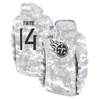 Johmsee T.Titans #14 Carnell Tate Player Camo Arctic Salute to Service Pullover Hoodies Home Game Stitched Jerseys