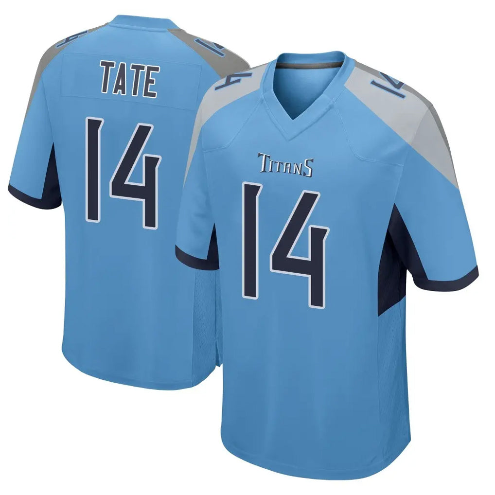 Johmsee T.Titans #14 Carnell Tate Player Light Blue Home Game Stitched Jerseys