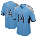 Johmsee T.Titans #14 Carnell Tate Player Light Blue Home Game Stitched Jerseys