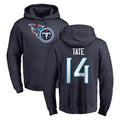Johmsee T.Titans #14 Carnell Tate Player Navy Logo Pullover Hoodies Home Game Stitched Jerseys