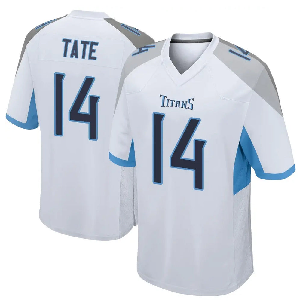 Johmsee T.Titans #14 Carnell Tate Player White Home Game Stitched Jerseys