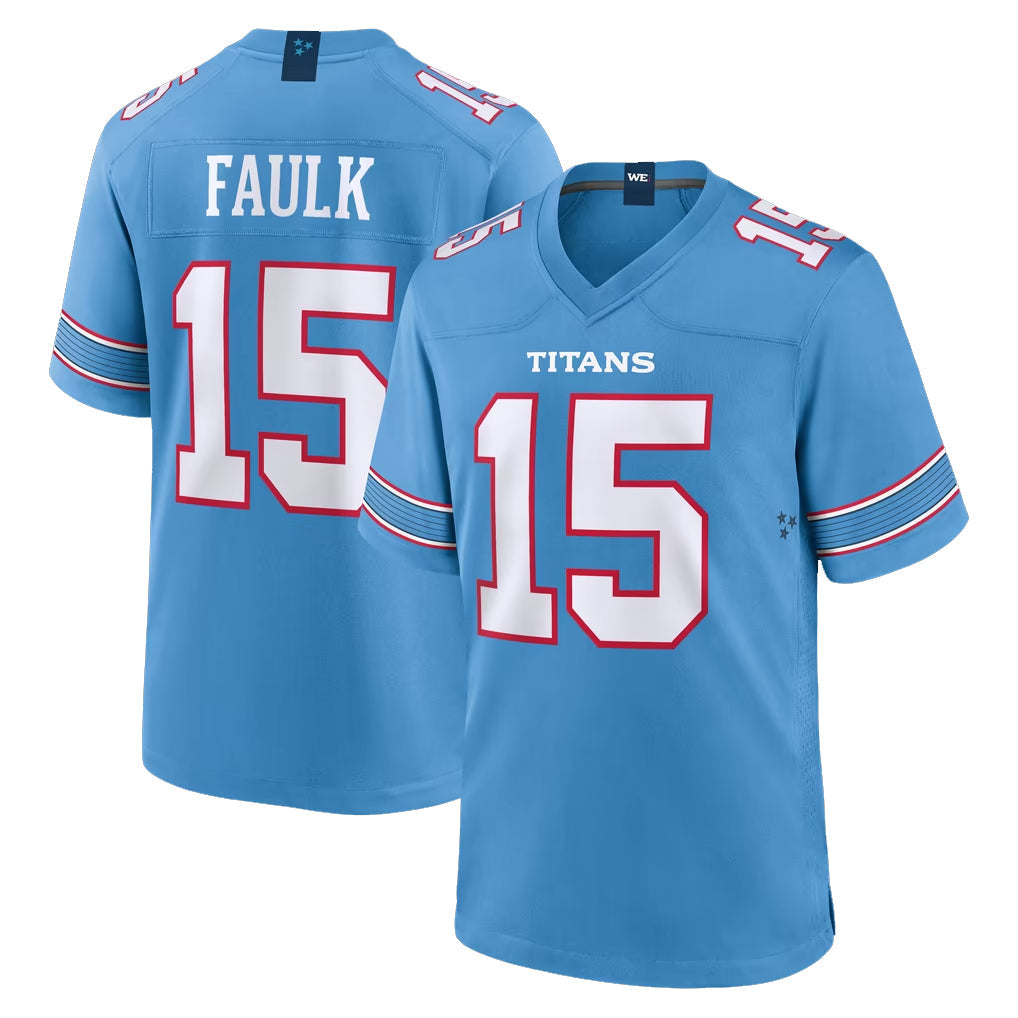 Johmsee T.Titans #15 Keldric Faulk Player Light Blue 2026 Game Home Stitched Jerseys