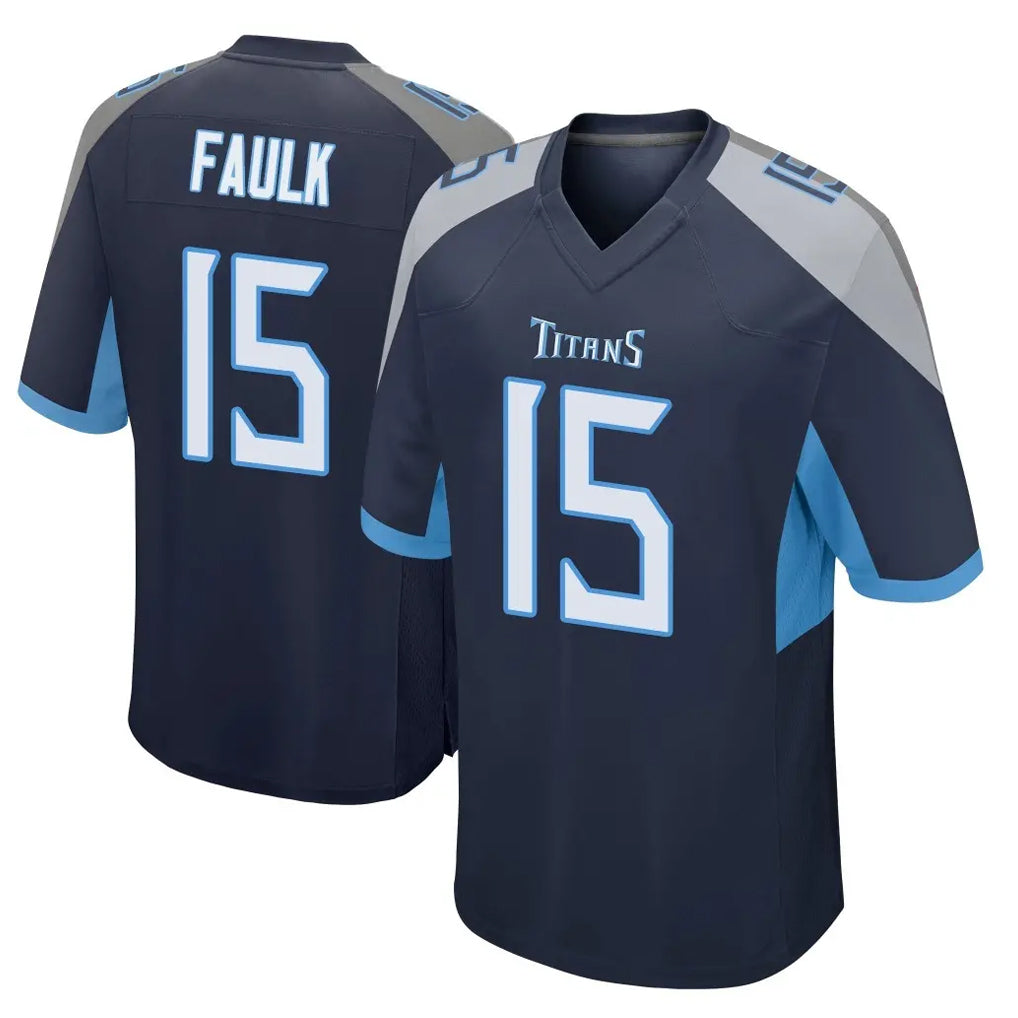 Johmsee T.Titans #15 Keldric Faulk Player Navy Home Game Stitched Jerseys