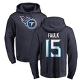 Johmsee T.Titans #15 Keldric Faulk Player Navy Logo Pullover Hoodies Home Game Stitched Jerseys