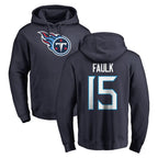 Johmsee T.Titans #15 Keldric Faulk Player Navy Logo Pullover Hoodies Home Game Stitched Jerseys