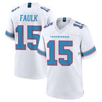 Johmsee T.Titans #15 Keldric Faulk Player White 2026 Game Home Stitched Jerseys