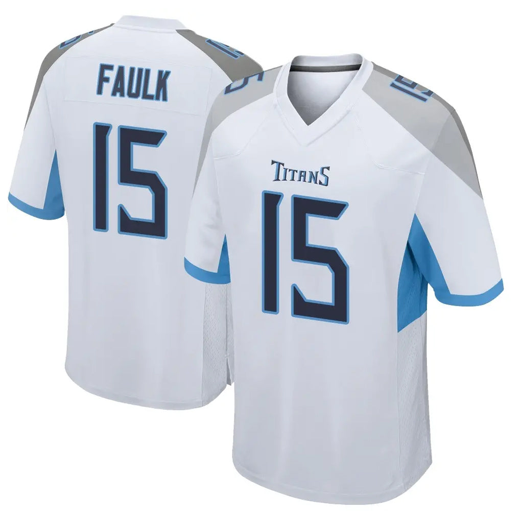 Johmsee T.Titans #15 Keldric Faulk Player White Home Game Stitched Jerseys