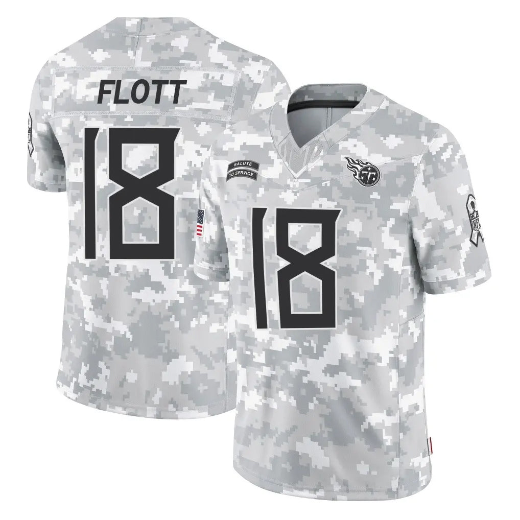 Johmsee T.Titans #18 Cor'Dale Flott Player Arctic Camo Limited Salute to Service Home Game Stitched Jerseys