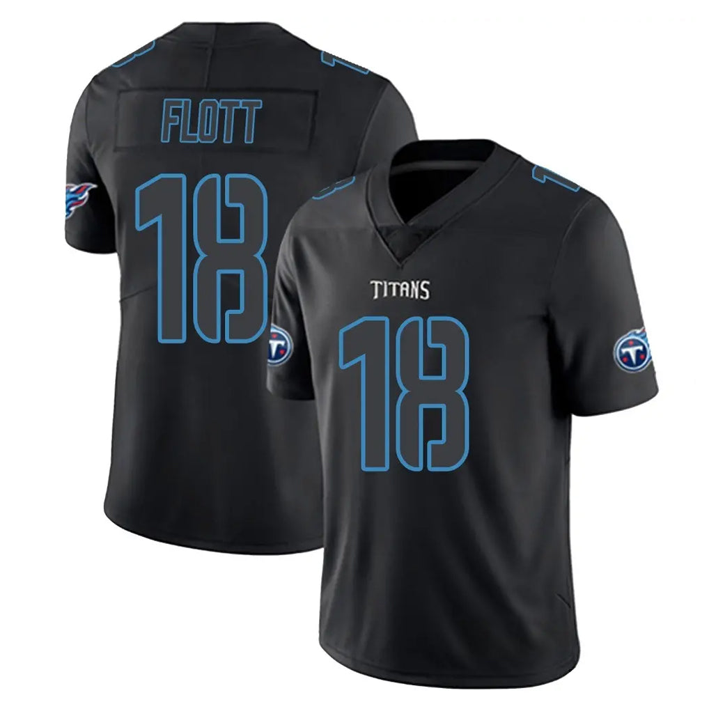 Johmsee T.Titans #18 Cor'Dale Flott Player Black Impact Limited Home Game Stitched Jerseys