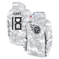Johmsee T.Titans #18 Cor'Dale Flott Player Camo Arctic Salute to Service Pullover Hoodies Home Game Stitched Jerseys