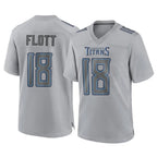 Johmsee T.Titans #18 Cor'Dale Flott Player Gray Atmosphere Fashion Home Game Stitched Jerseys