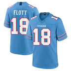 Johmsee T.Titans #18 Cor'Dale Flott Player Light Blue 2026 Game Home Stitched Jerseys