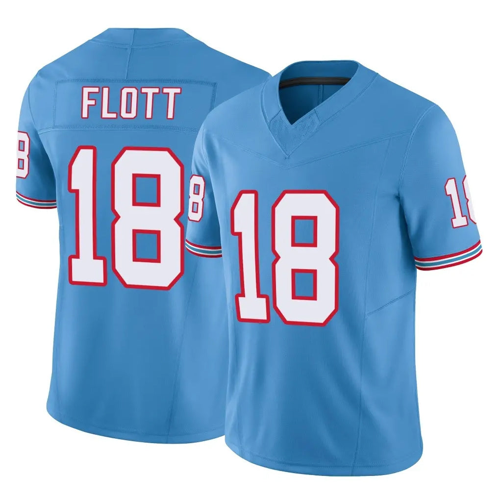 Johmsee T.Titans #18 Cor'Dale Flott Player Light Blue Limited Vapor F.U.S.E. Home Game Stitched Jerseys