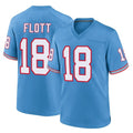 Johmsee T.Titans #18 Cor'Dale Flott Player Light Blue Oilers Throwback Home Game Stitched Jerseys