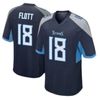 Johmsee T.Titans #18 Cor'Dale Flott Player Navy Home Game Stitched Jerseys