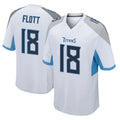 Johmsee T.Titans #18 Cor'Dale Flott Player White Home Game Stitched Jerseys