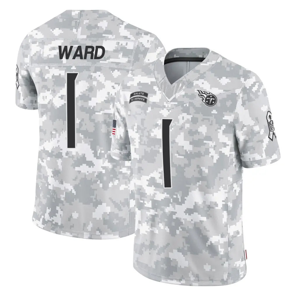 Johmsee T.Titans #1 Cameron Ward Player Arctic Camo Limited Salute to Service Home Game Stitched Jerseys