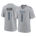 Johmsee T.Titans #1 Cameron Ward Player Gray Atmosphere Fashion Home Game Stitched Jerseys